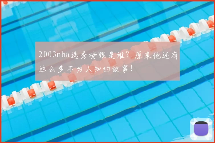 2003nba选秀榜眼是谁？原来他还有这么多不为人知的故事！